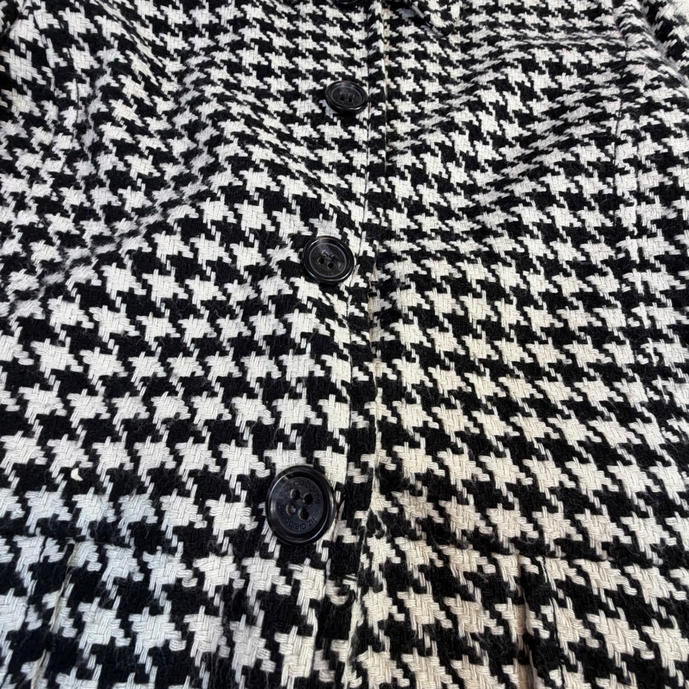 Liz Claiborne Wool Jacket – XL Black White Houndstooth Cropped - Picture 13 of 14